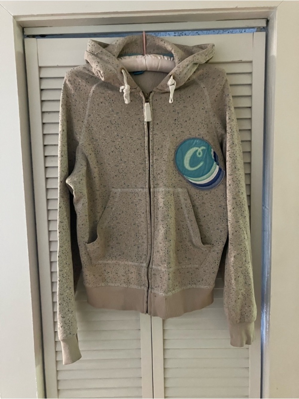 Cookies Blue Gray Speckled Zip Up Long Sleeve Hoodie Men’s Small